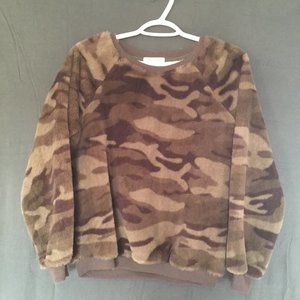 Socialite super soft camo teddy bear sweater